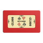 Vintage Four Suits Rectangular Poker Chip Plaques - Red - Front
