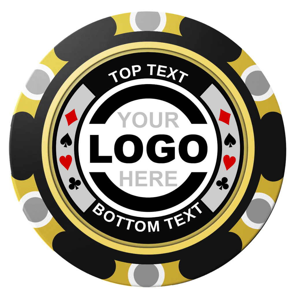 Two Tone Suits Clay Poker Chips - Black / Monte Carlo / 40mm - Back