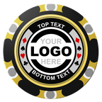 Two Tone Suits Clay Poker Chips - Black / Monte Carlo / 40mm - Back