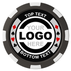 Two Tone Suits Magnetic Composite Poker Chips - Black / 8 Spot - Back