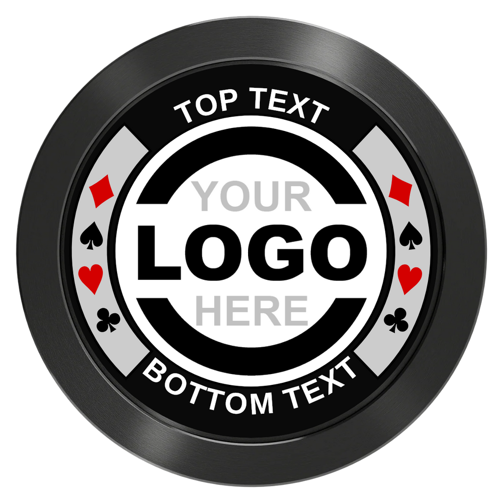 Two Tone Suits Aluminum Poker Chips - Black - Back