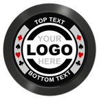 Two Tone Suits Aluminum Poker Chips - Black - Back