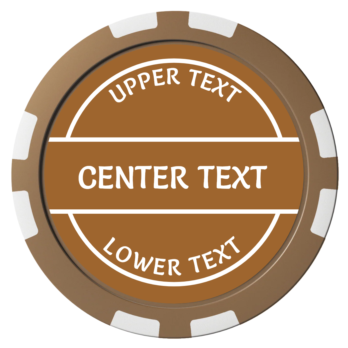 Crisp Banner Composite Poker Chips - Brown / 8 Stripe - Back