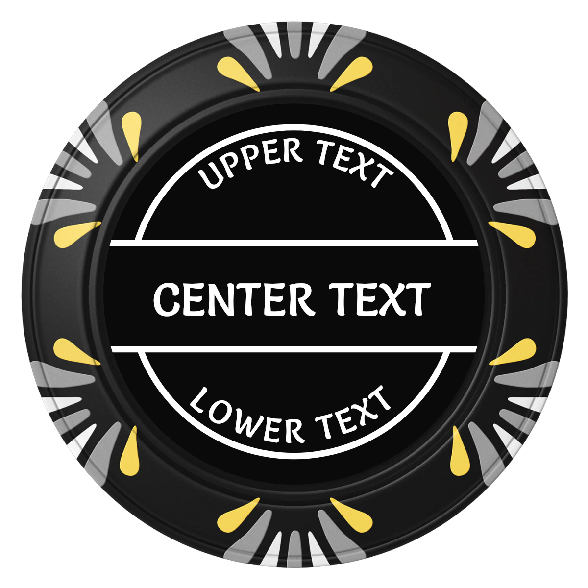 Crisp Banner Clay Poker Chips - Black / Macau / 40mm - Back