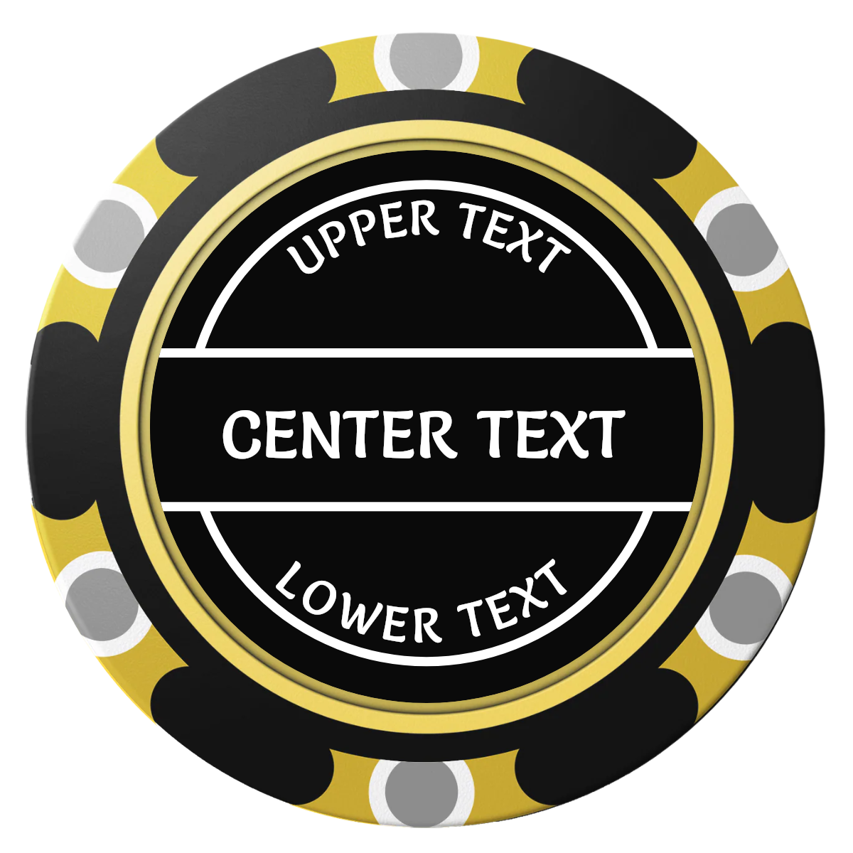 Crisp Banner Clay Poker Chips - Black / Monte Carlo / 40mm - Back