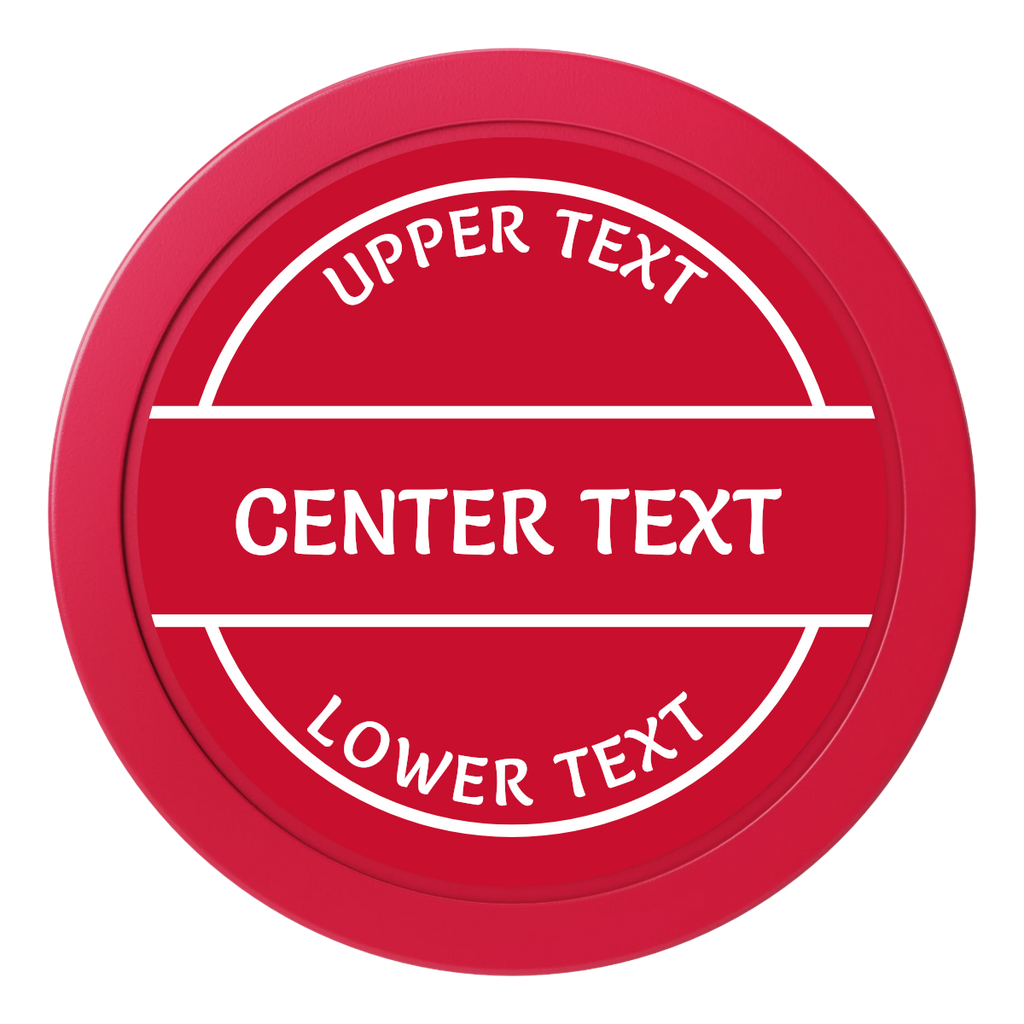 Crisp Banner Dealer Button - 50mm / 2 inch Size - Red - Back