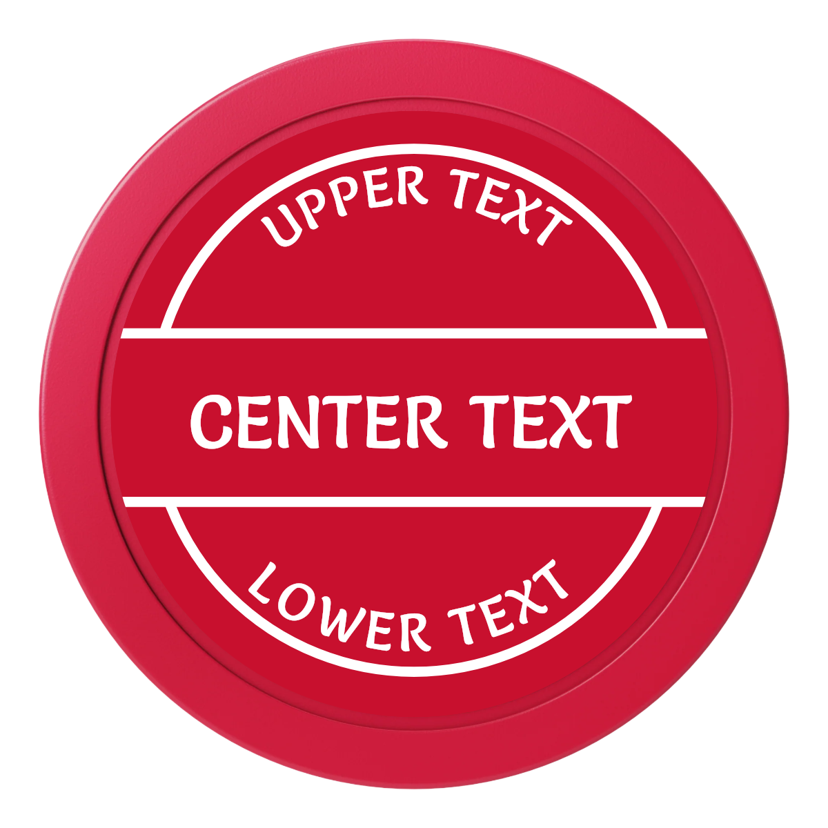 Crisp Banner Dealer Button - 50mm / 2 inch Size - Red - Back