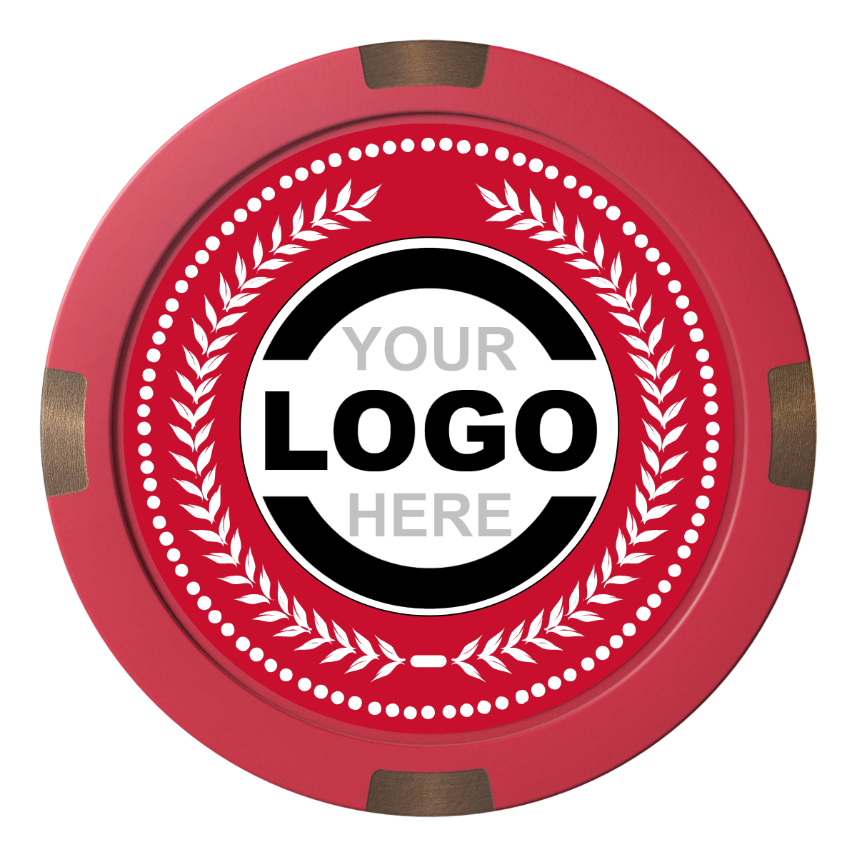 The Winner Composite & Metal Hybrid Poker Chips - Red / 4 Spot - Back