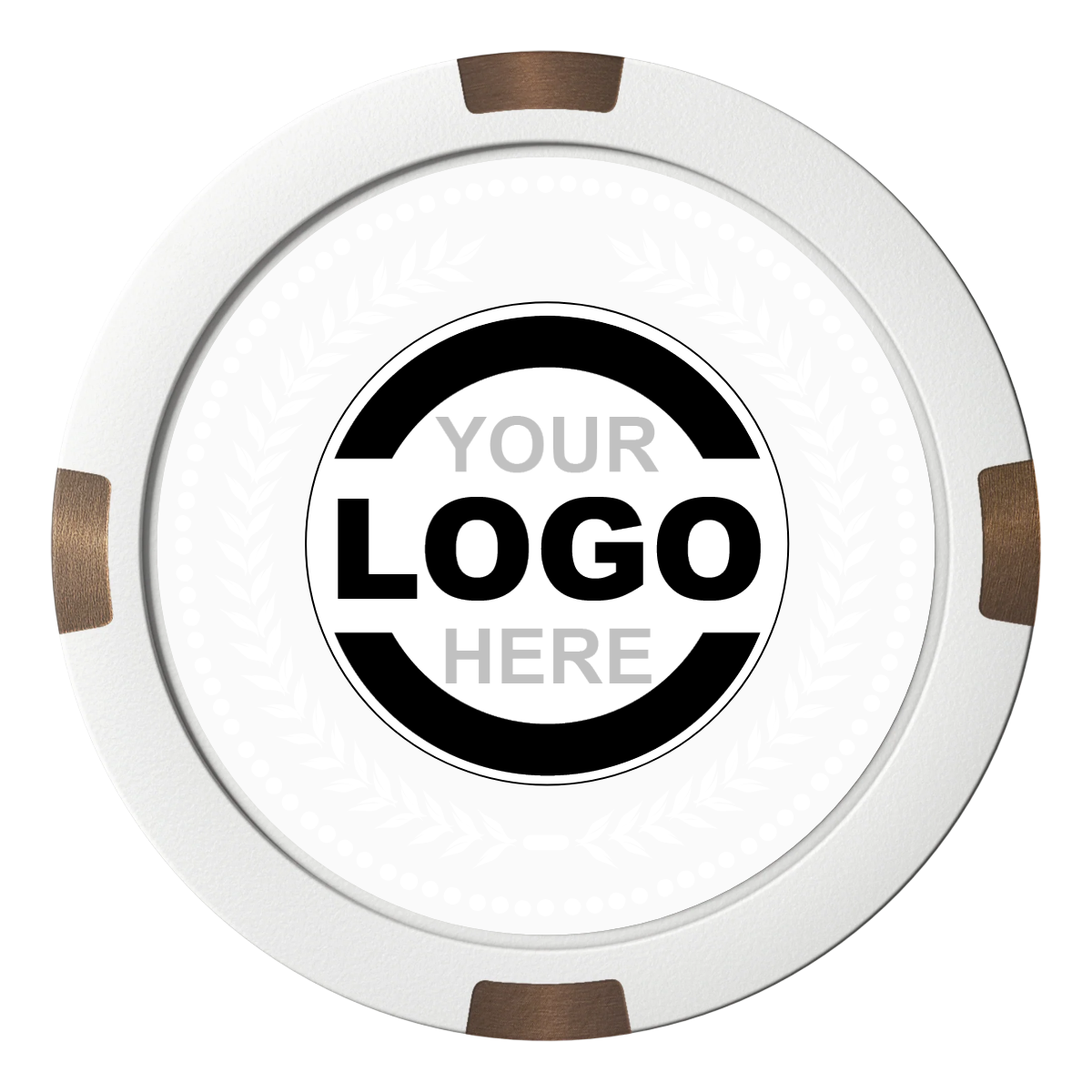 The Winner Composite & Metal Hybrid Poker Chips - White / 4 Spot - Back