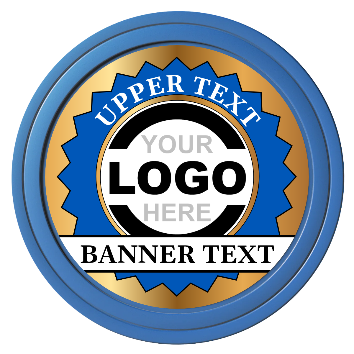 Stamp of Approval Composite Poker Chips - Blue / Solid - Back