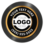 Simple Gold Ring Aluminum Poker Chips - Black - Back
