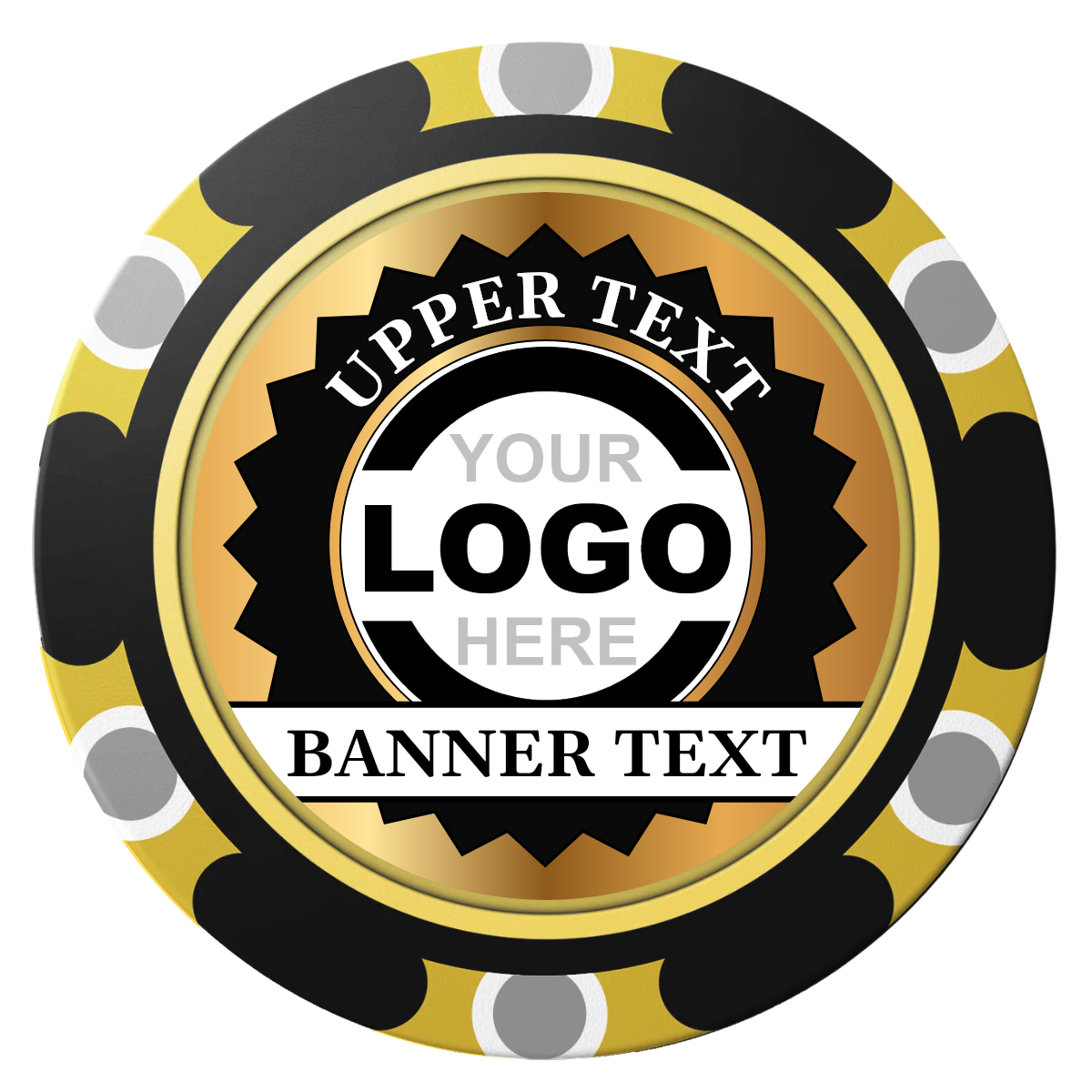 Stamp of Approval Clay Poker Chips - Black / Monte Carlo / 40mm - Back