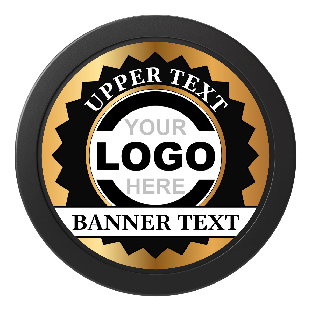 Stamp of Approval Dealer Button - 50mm / 2 inch Size - Black - Back
