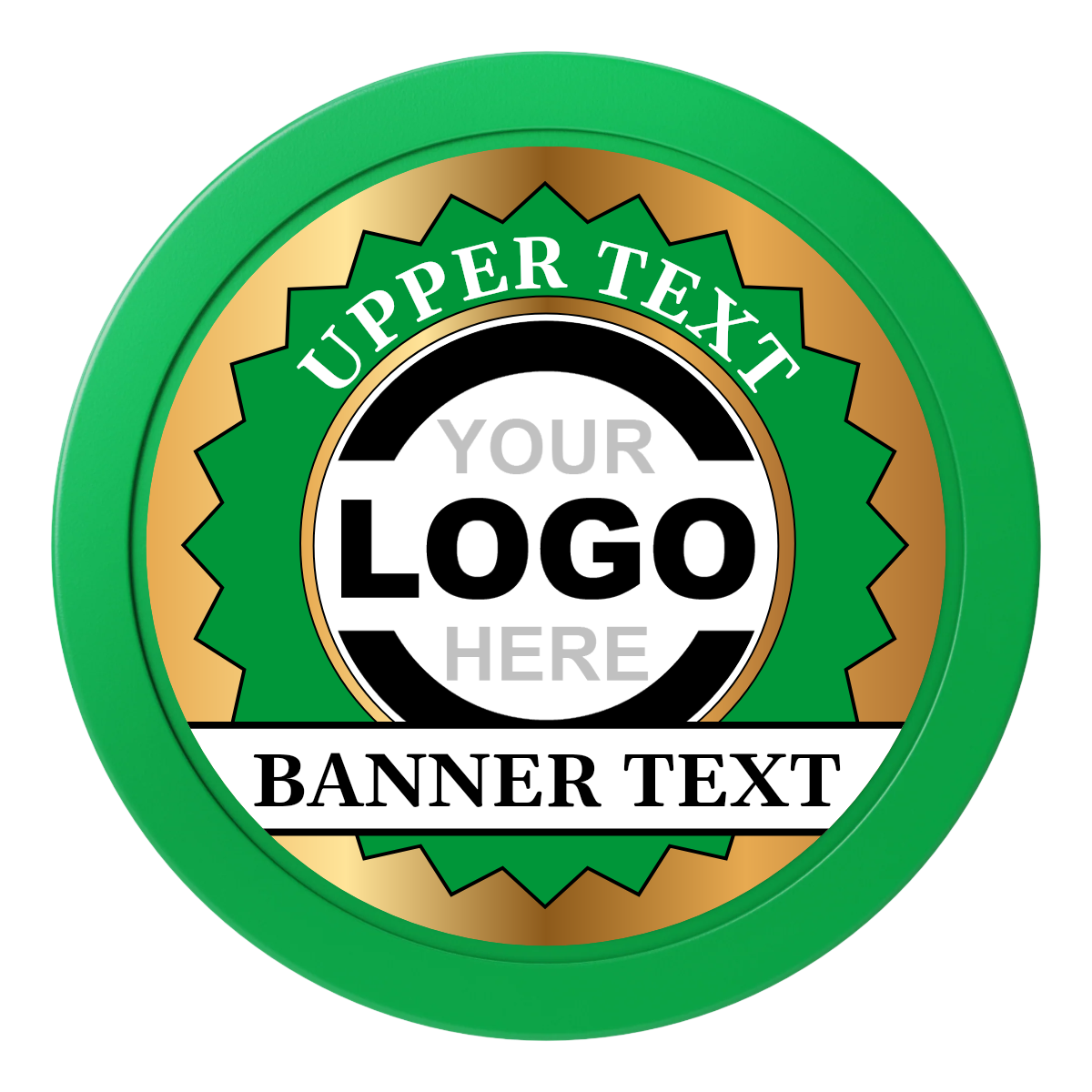 Stamp of Approval Dealer Button - 50mm / 2 inch Size - Green - Back
