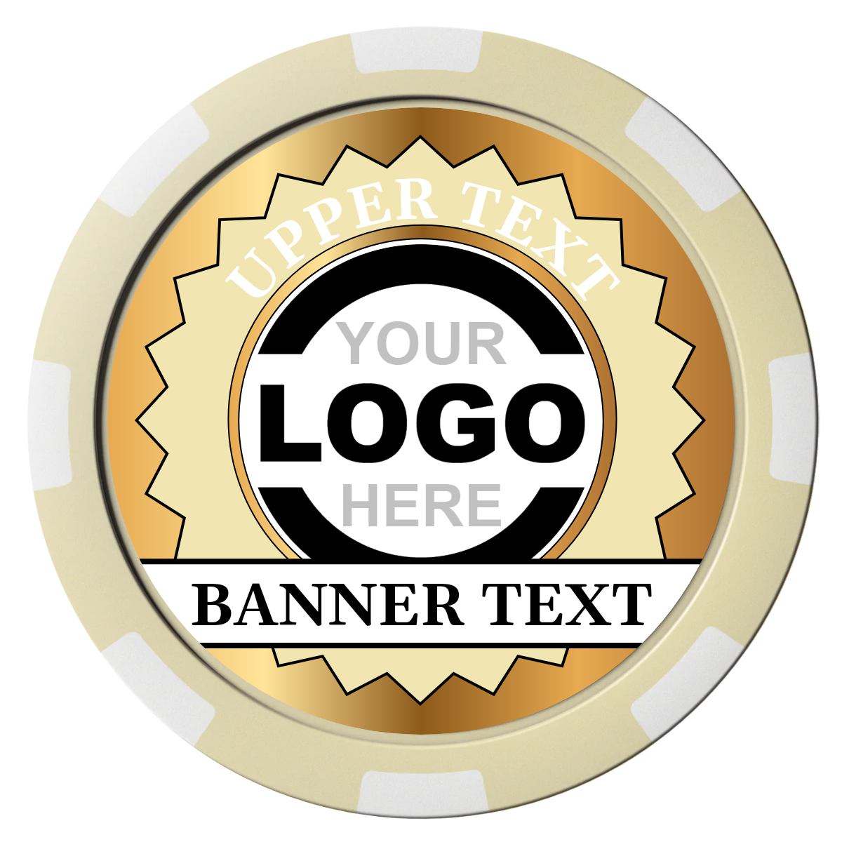 Stamp of Approval Magnetic Composite Poker Chips - Ivory / 8 Spot - Back