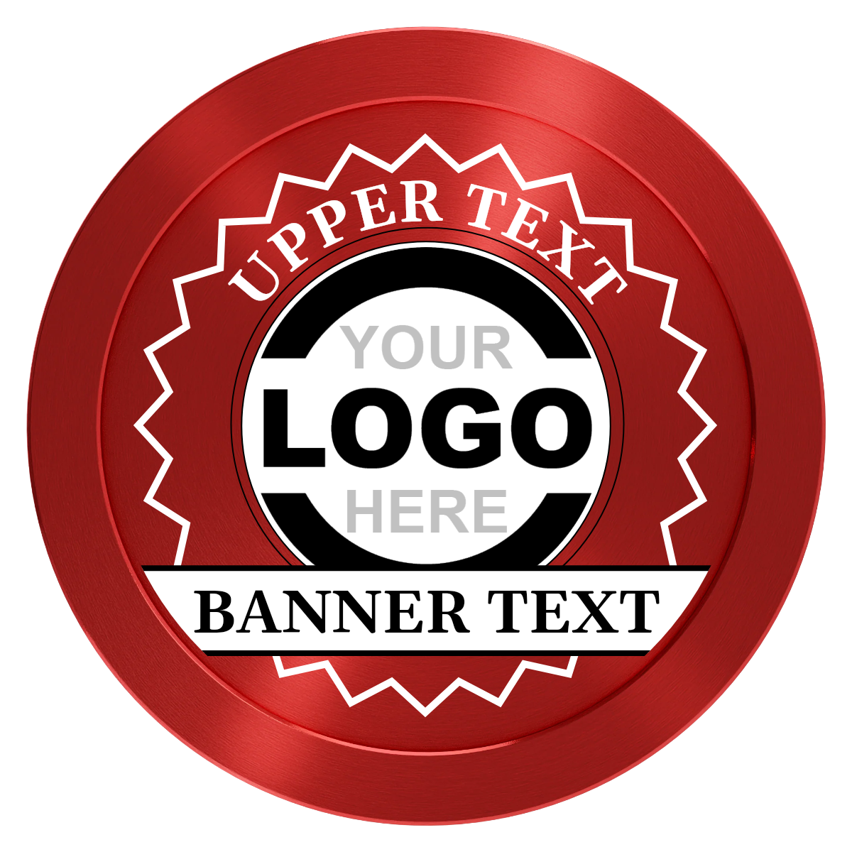 Stamp of Approval Aluminum Poker Chips - Red - Back