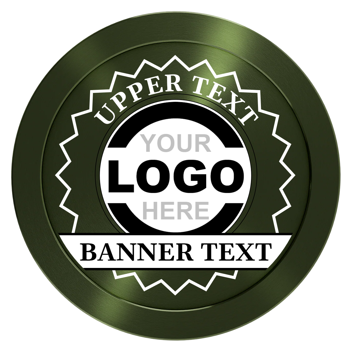 Stamp of Approval Aluminum Poker Chips - Green - Back