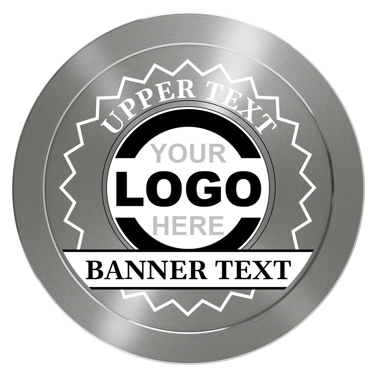 Stamp of Approval Aluminum Poker Chips - Silver - Back