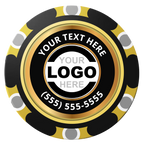 Simple Gold Ring Clay Poker Chips - Black / Monte Carlo / 40mm - Back