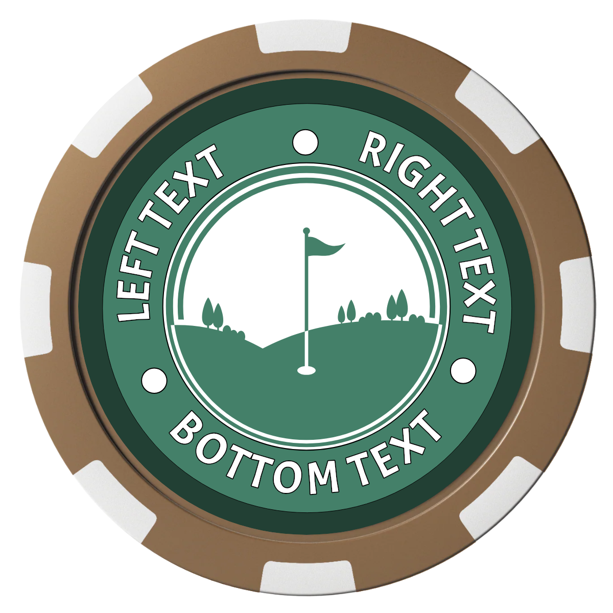 Country Club Golf Course Composite Poker Chips - Brown / 8 Spot - Back