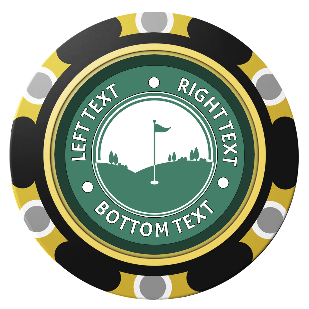 Country Club Golf Course Clay Poker Chips - Black / Monte Carlo / 40mm - Back