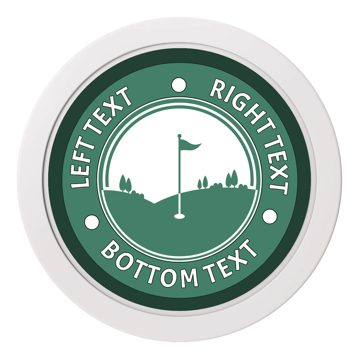 Country Club Golf Course Dealer Button - 50mm / 2 inch Size - White - Back
