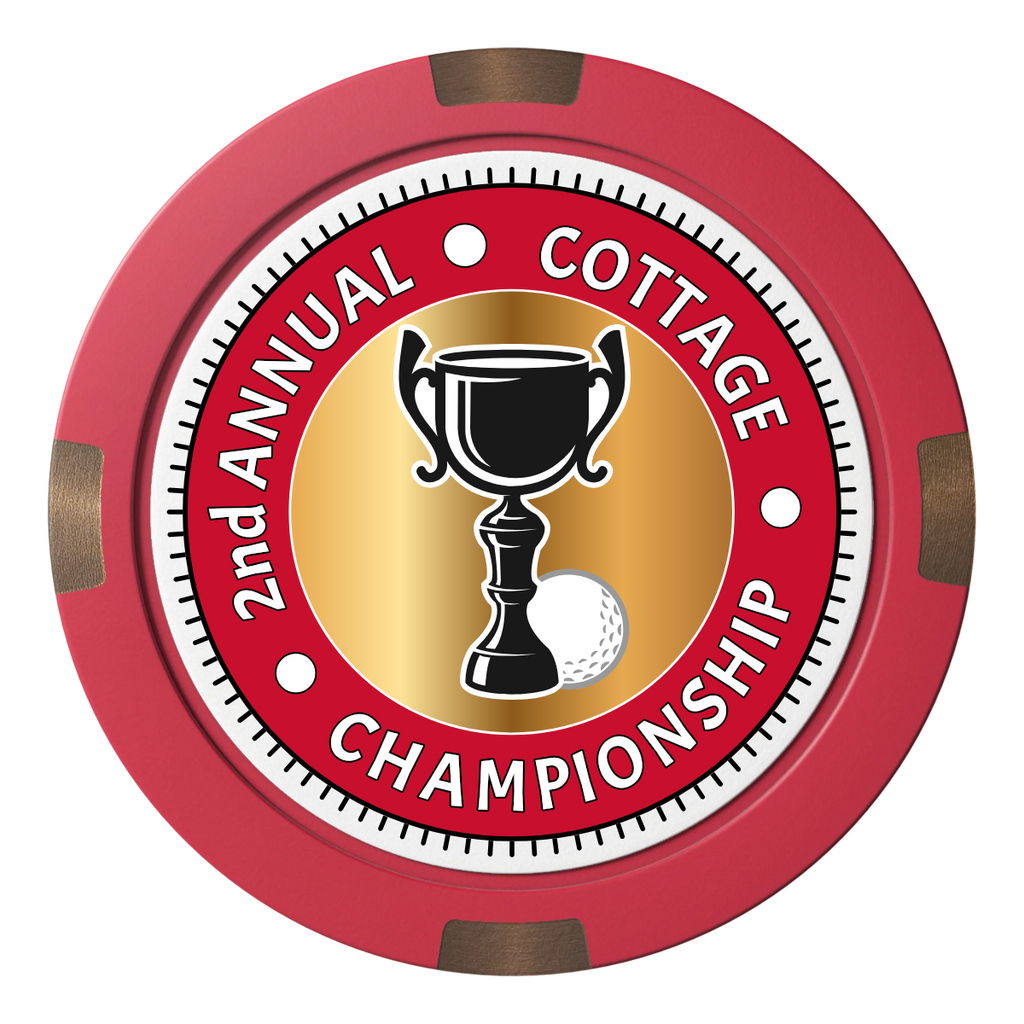 Club Champion Composite & Metal Hybrid Poker Chips - Red / 4 Spot - Back