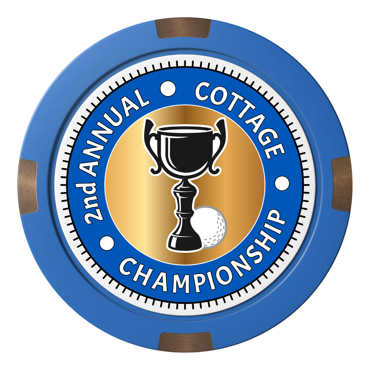 Club Champion Composite & Metal Hybrid Poker Chips - Blue / 4 Spot - Back