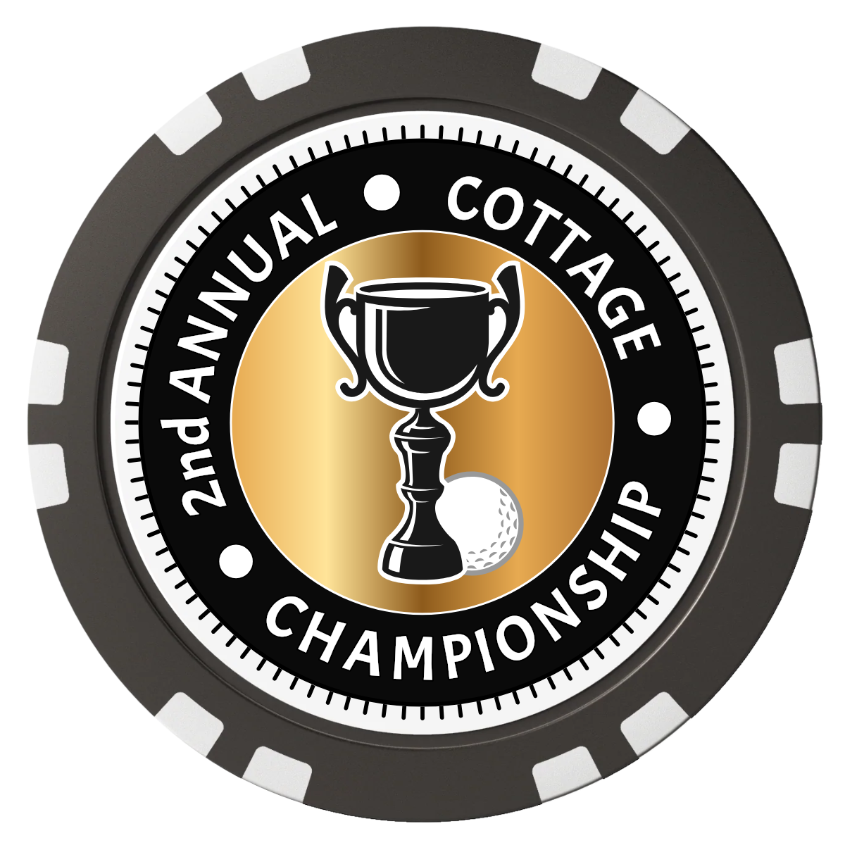 Club Champion Composite Poker Chips - Black / Double Stripe - Back