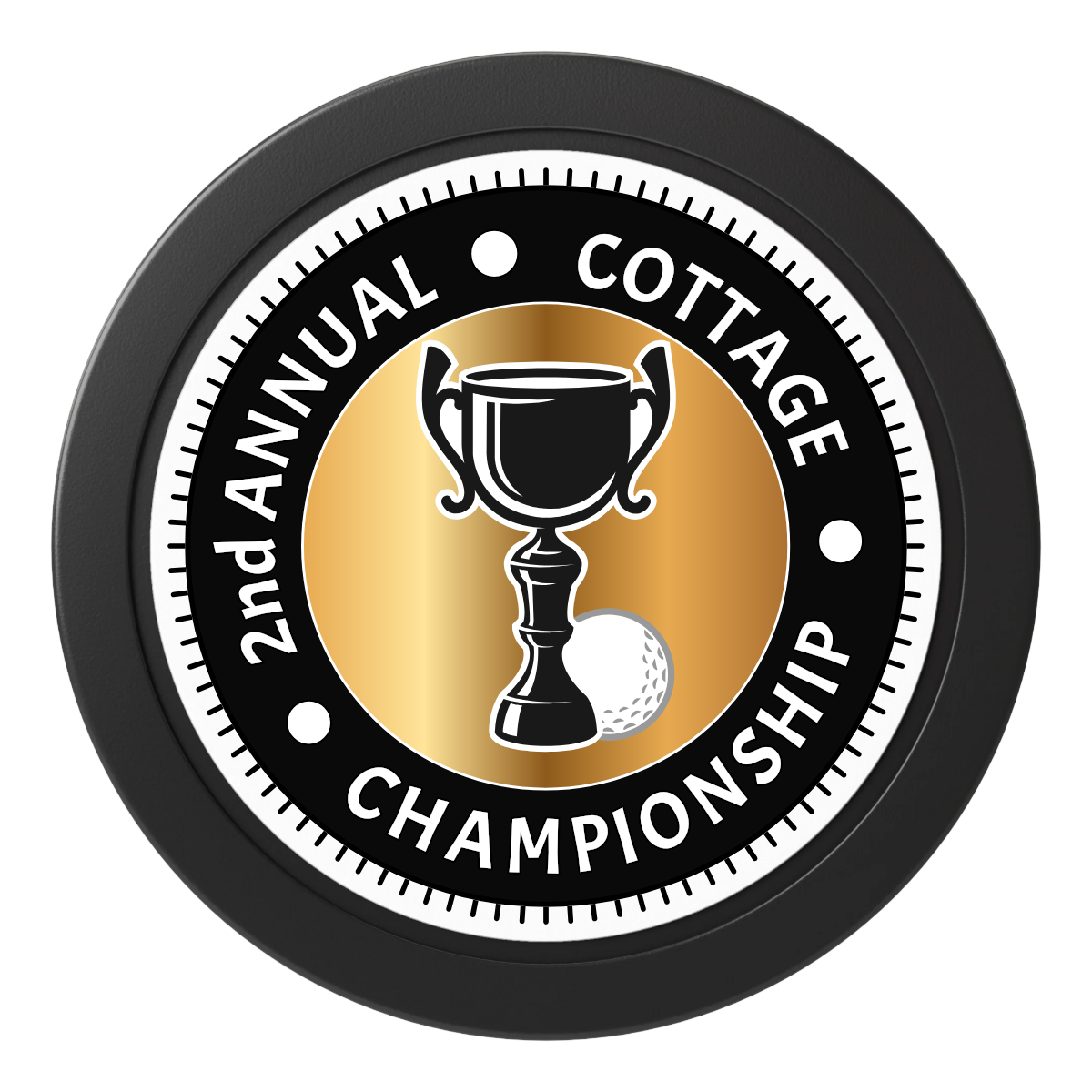 Club Champion Dealer Button - 50mm / 2 inch Size - Black - Back