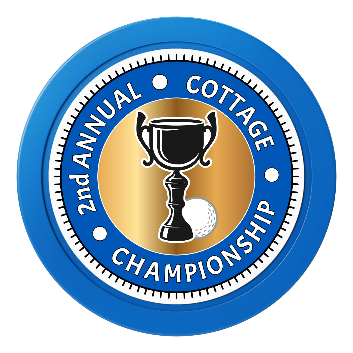 Club Champion Dealer Button - 50mm / 2 inch Size - Blue - Back