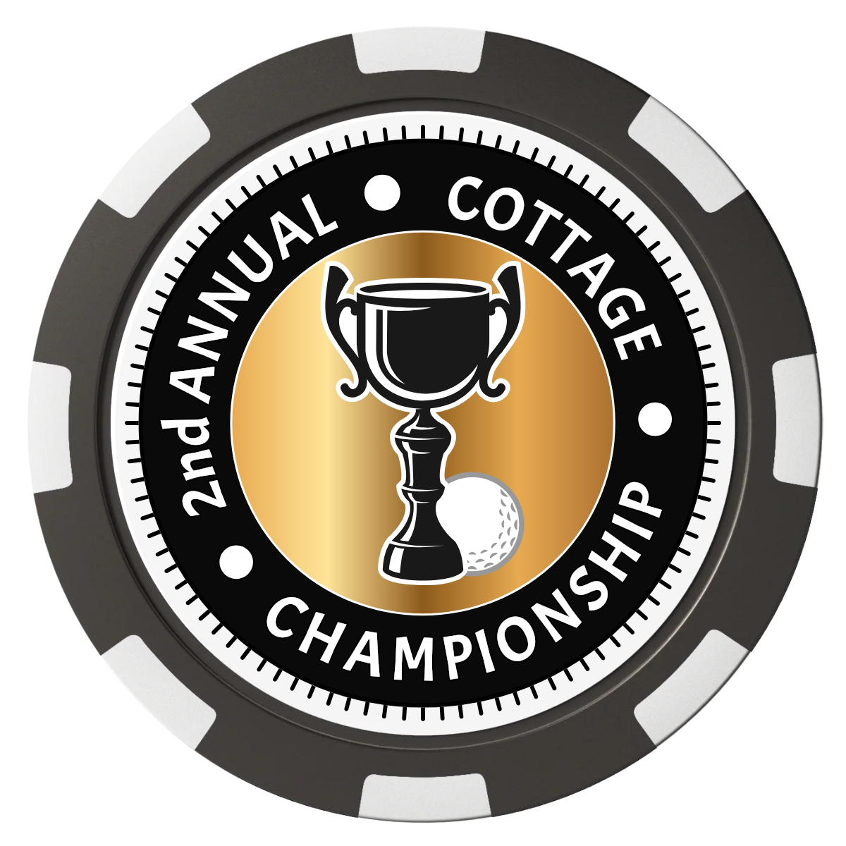 Club Champion Magnetic Composite Poker Chips - Black / 8 Spot - Back