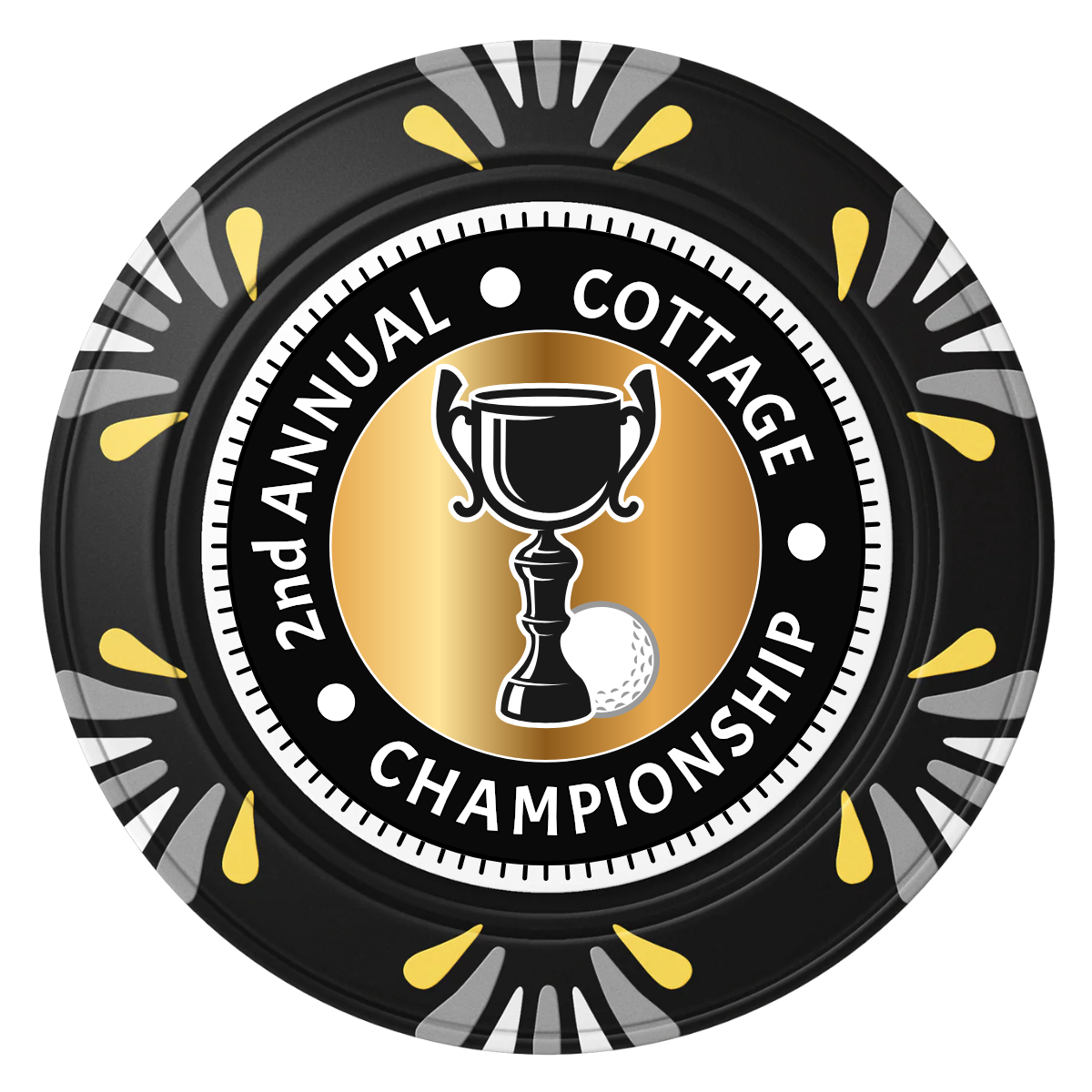 Club Champion Clay Poker Chips - Black / Macau / 40mm - Back
