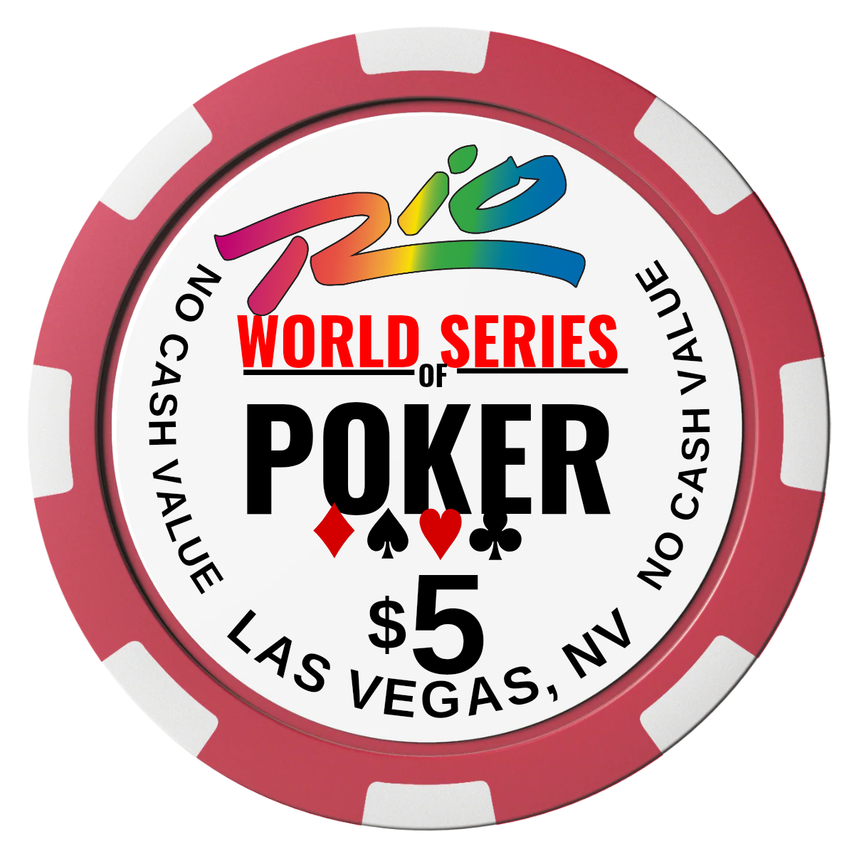 WSOP Magnetic Composite Poker Chips - Red / 8 Spot - Back