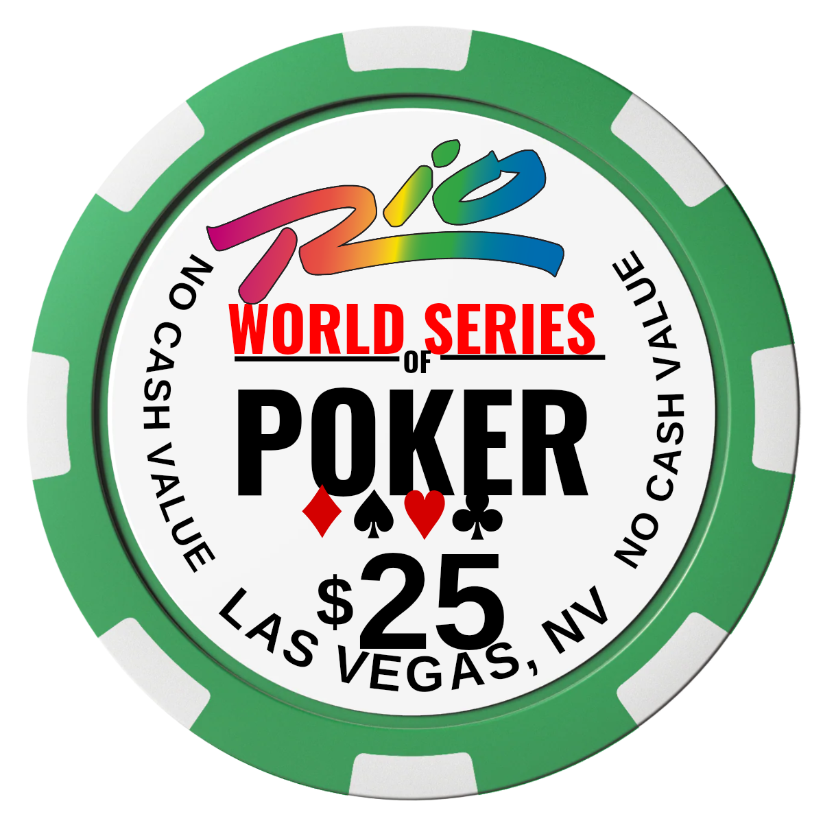 WSOP Magnetic Composite Poker Chips - Green / 8 Spot - Back