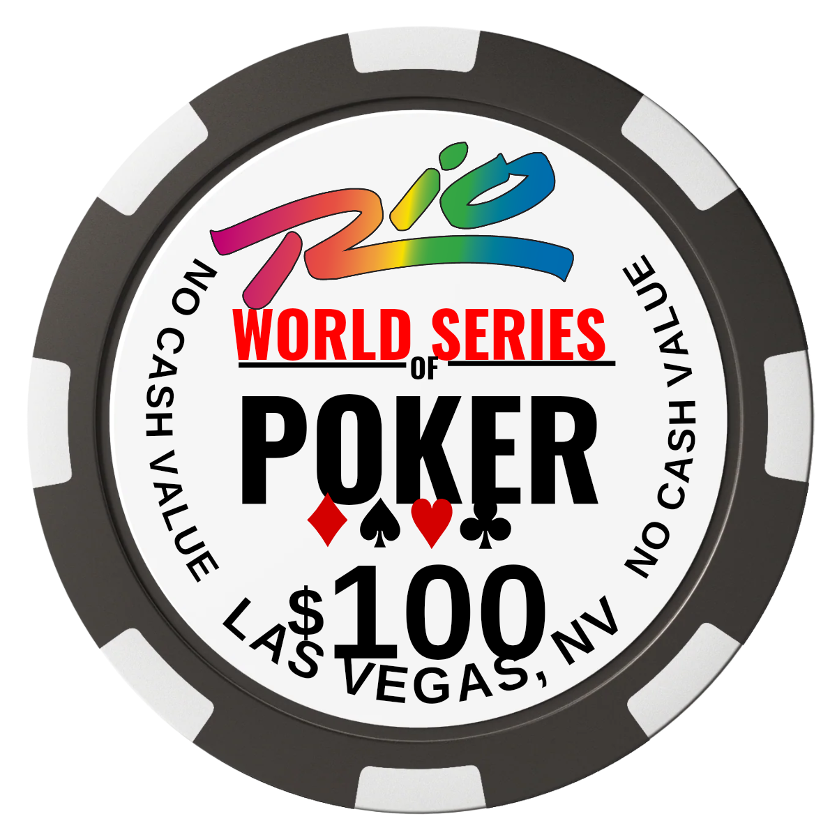 WSOP Magnetic Composite Poker Chips - Black / 8 Spot - Back