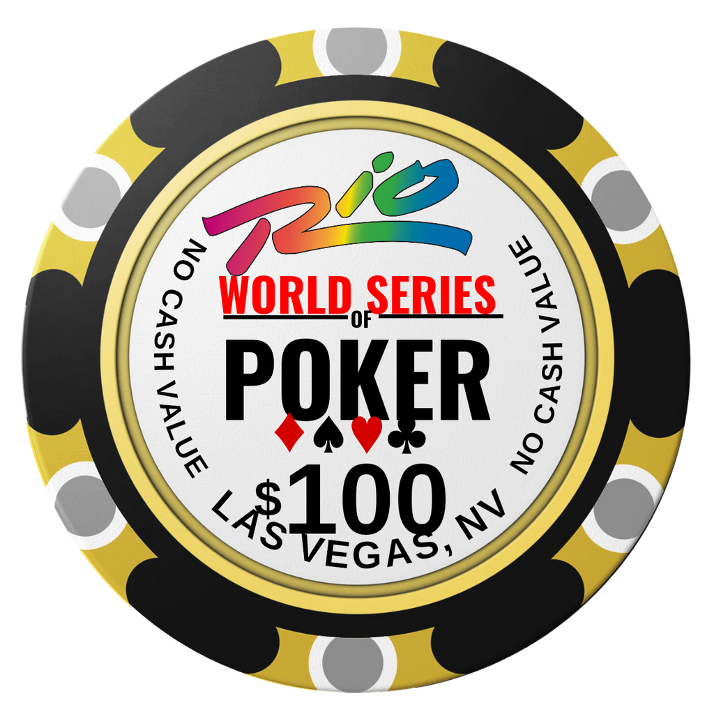WSOP Clay Poker Chips - Black / Monte Carlo / 40mm - Back