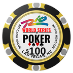 WSOP Clay Poker Chips - Black / Monte Carlo / 40mm - Back