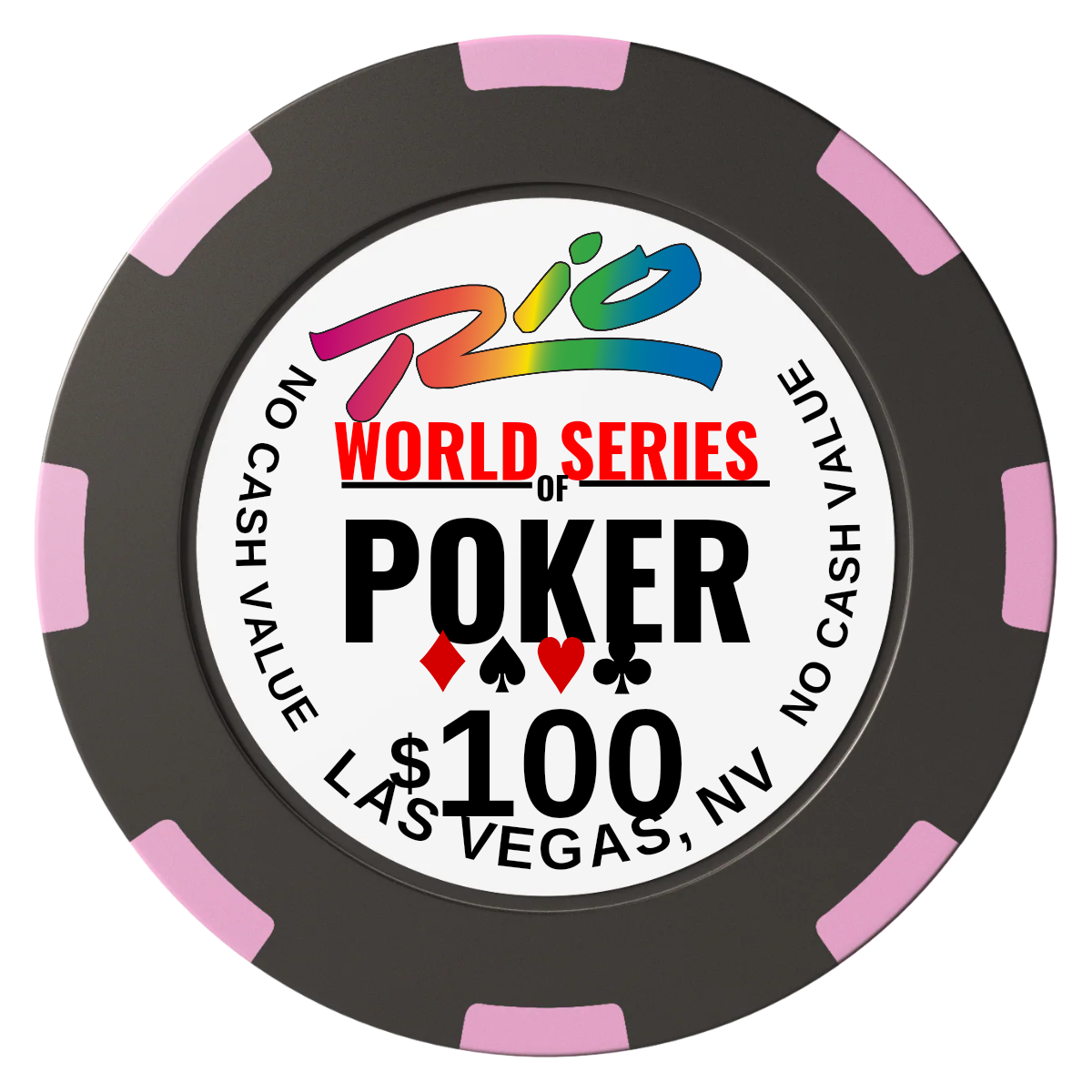 WSOP Clay Poker Chips - Black / 8 Spot (2 Tone) / 40mm - Back