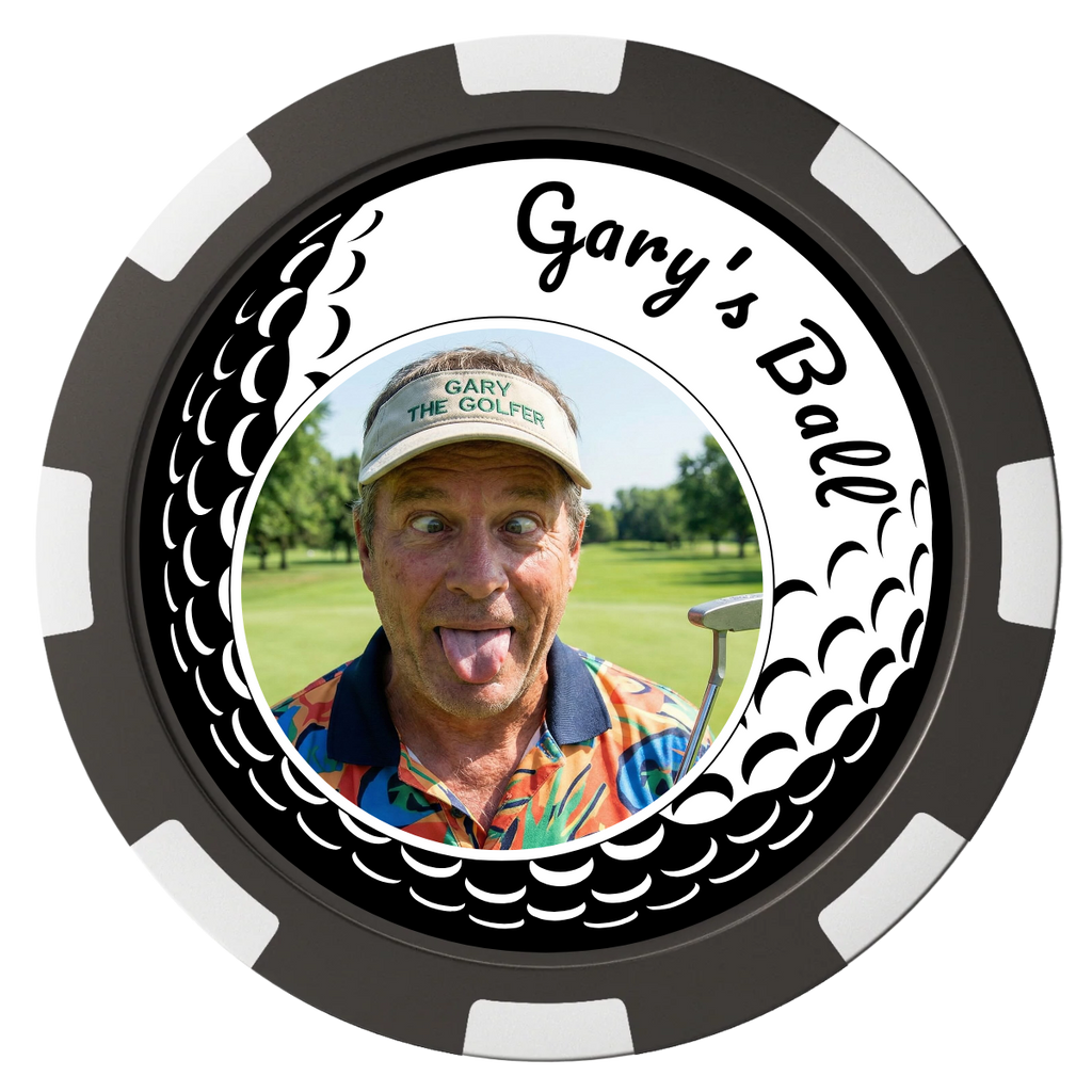Golf Silhouette Composite Poker Chips - Black / 8 Spot - Back