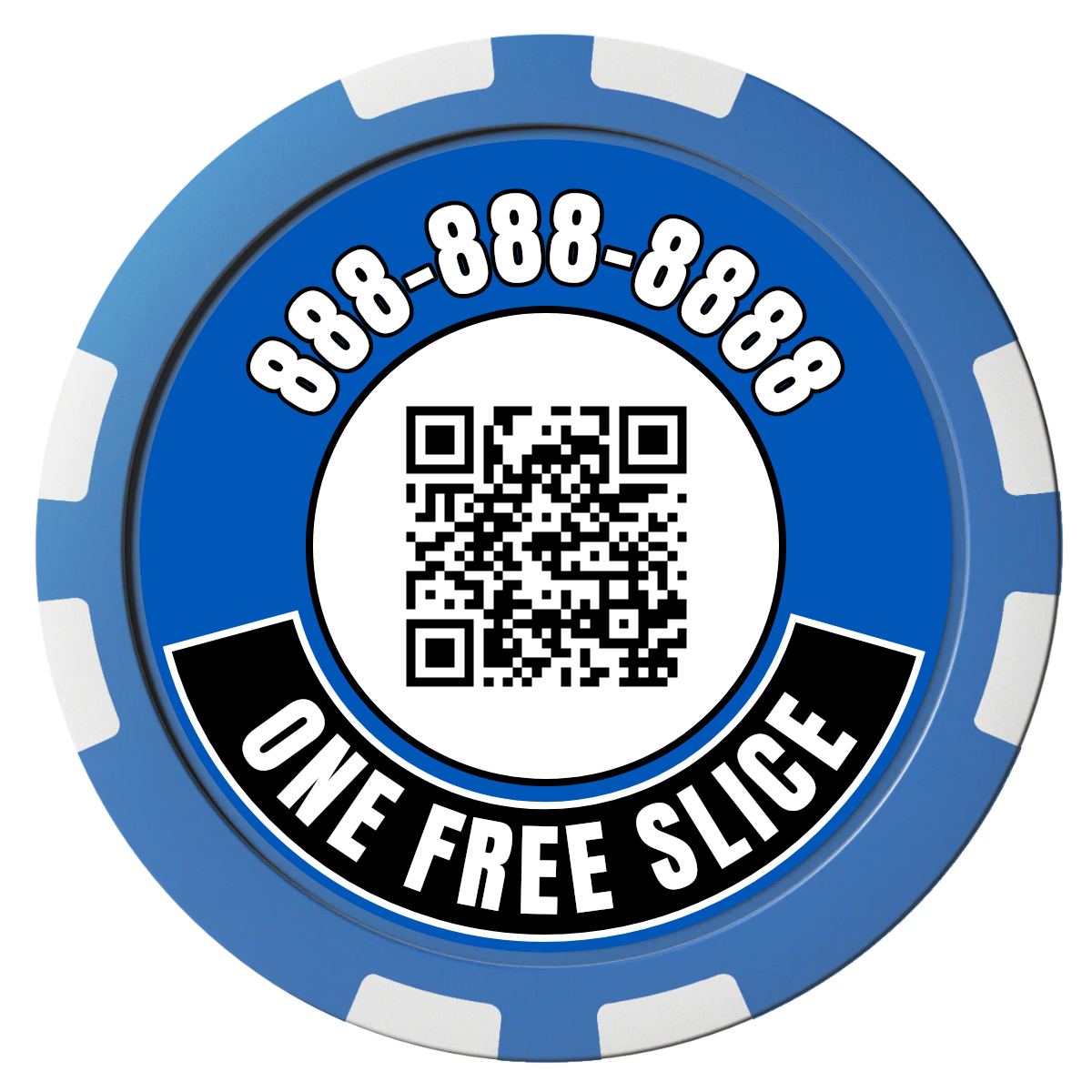 Double Pint with Logo Composite Poker Chips - Blue / 8 Stripe - Back