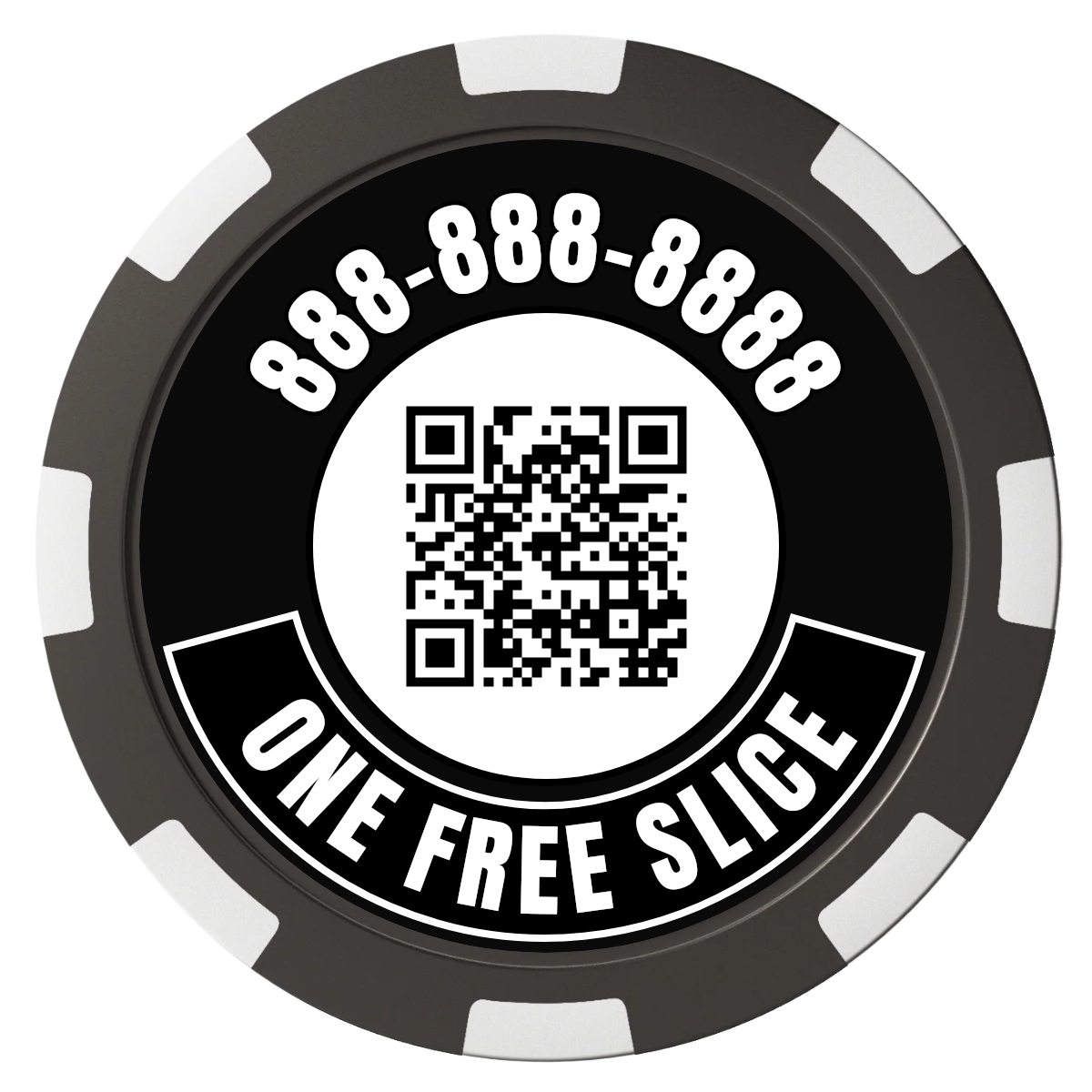 Double Pint with Logo Composite Poker Chips - Black / 8 Spot - Back