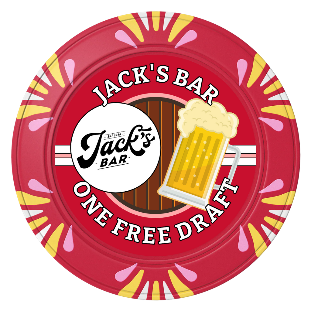 Jack's Bar Clay Poker Chips - Black / Monte Carlo / 40mm - Back