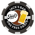 Jack's Bar Magnetic Composite Poker Chips - Black / 8 Spot - Back