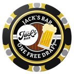 Jack's Bar Clay Poker Chips - Black / Monte Carlo / 40mm - Back