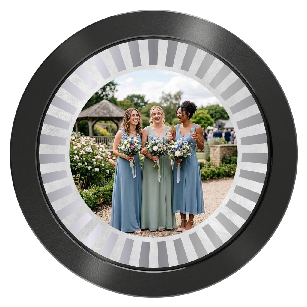 Be My Bridesmaid Simple Aluminum Poker Card Guards - Black - Back