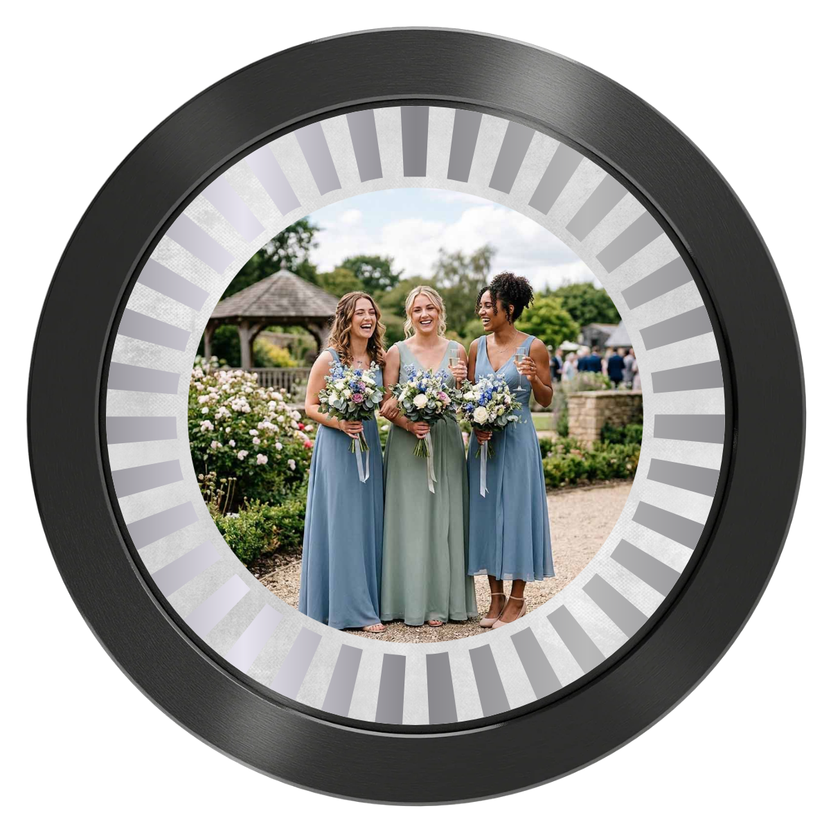 Be My Bridesmaid Simple Aluminum Poker Card Guards - Black - Back