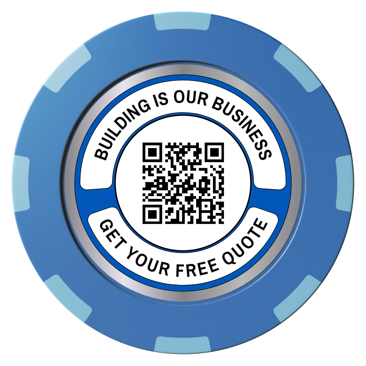 Acme Construction Clay Poker Chips - Blue / 8 Spot (2 Tone) / 40mm - Front