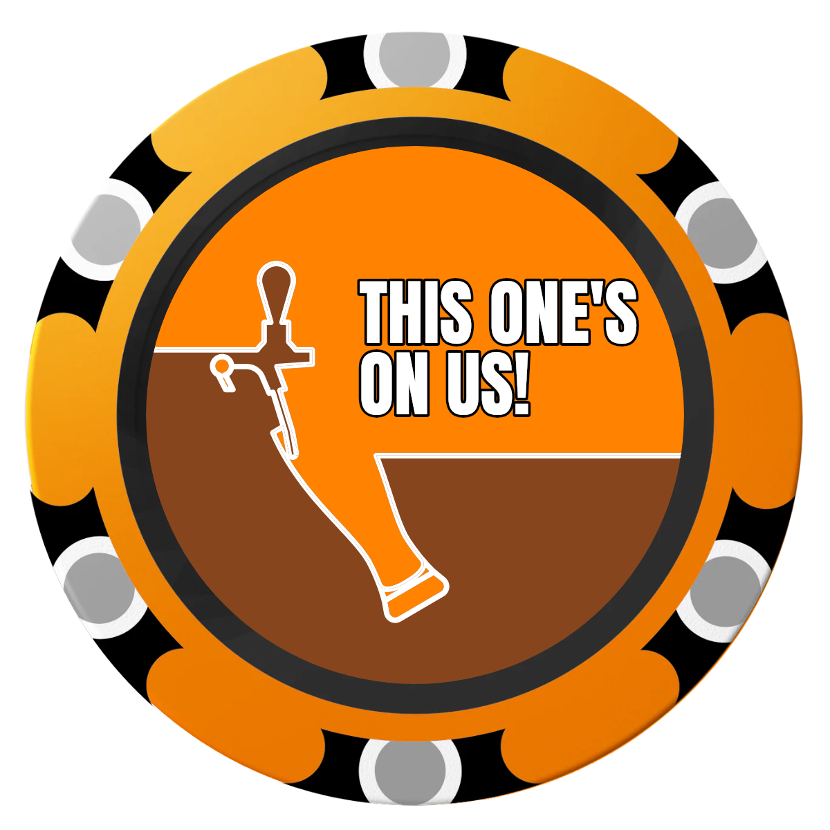 I'd Tap That Clay Poker Chips - Orange / Monte Carlo / 40mm - Front