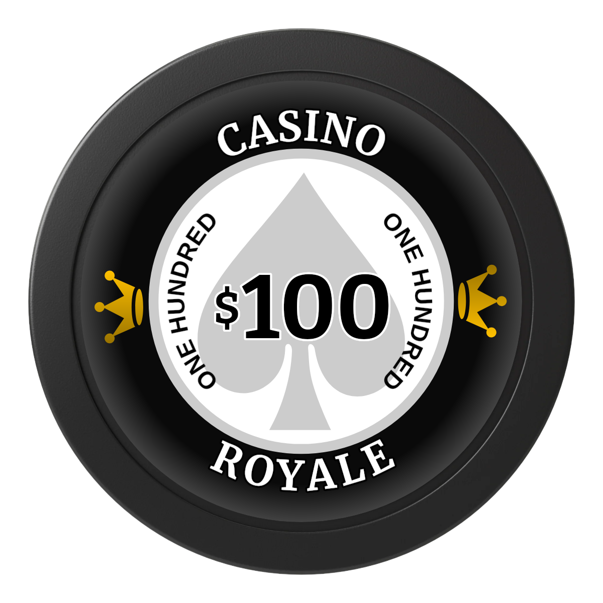 Casino Royale 2" Oversized Poker Chips - Black - Back